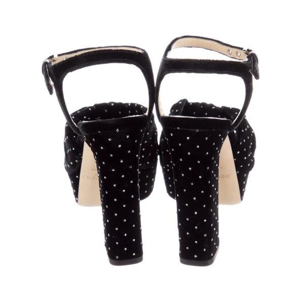 JIMMY CHOO Velvet Printed Sandals Size: 5.5 | IT 35.5 - Picture 4 of 4